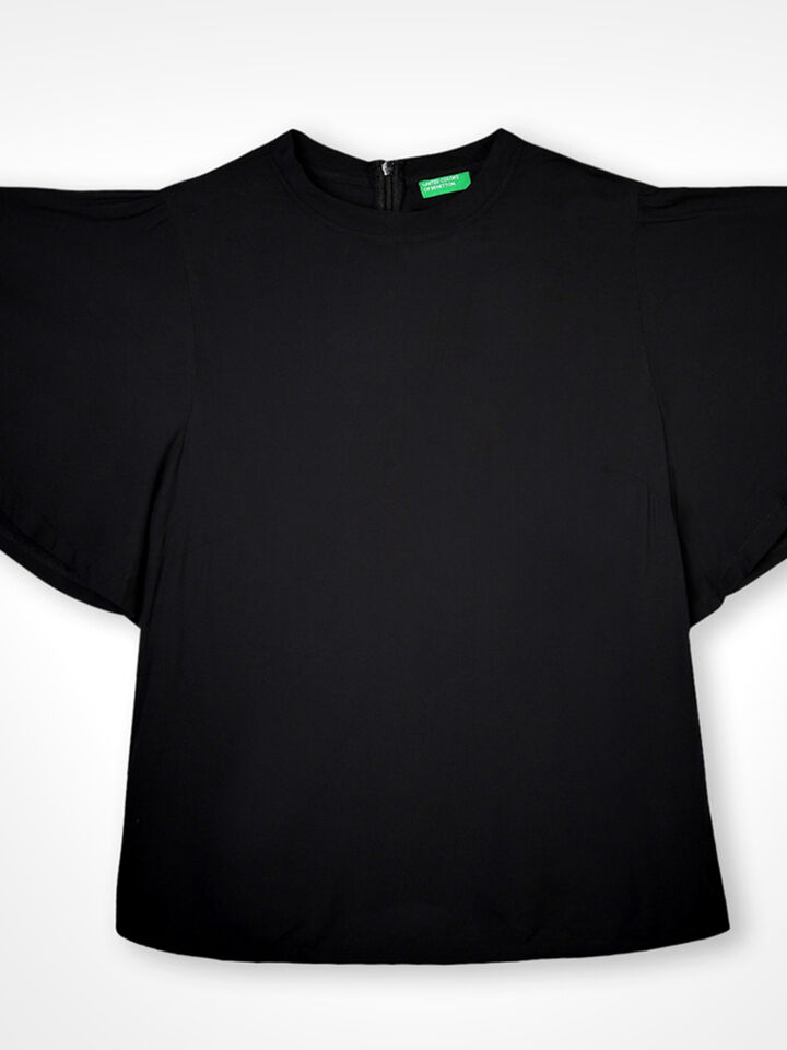 Solid Top with Frill Sleeves image number 7